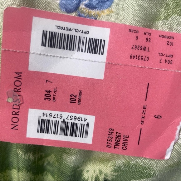 Tommy Bahama 100% Silk Anthurium Island Dress Size 6 Chive Green Floral NWT - Picture 9 of 9